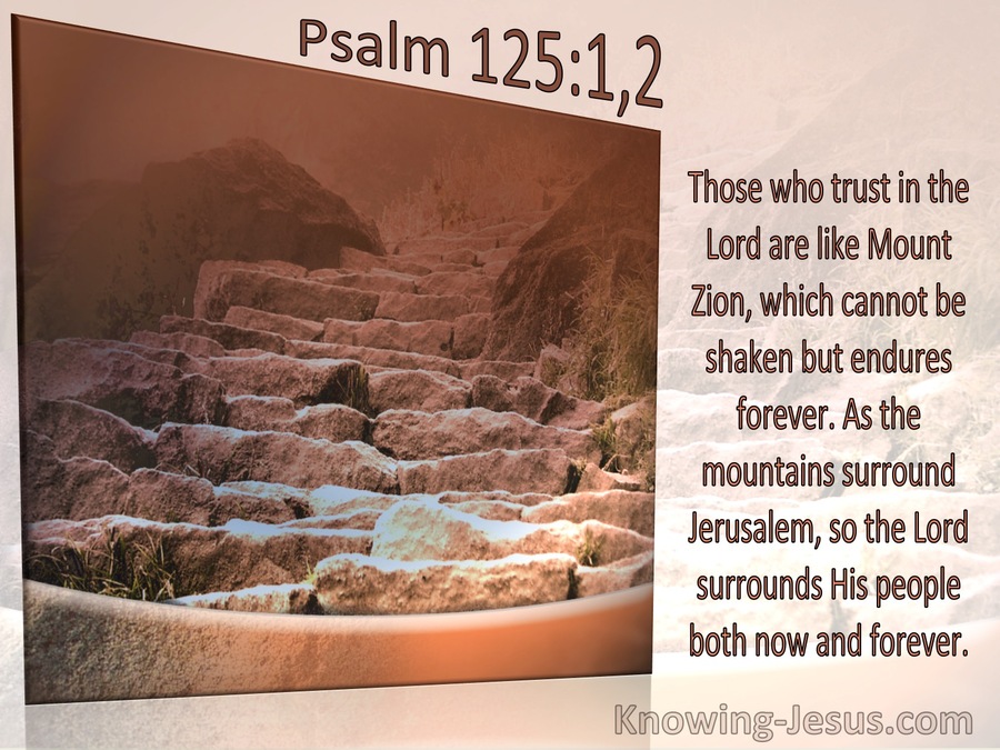 Psalm 125:1 and 2 As The Mountains Surround Jerusalem So The Lord Surrounds His People (windows)07-13